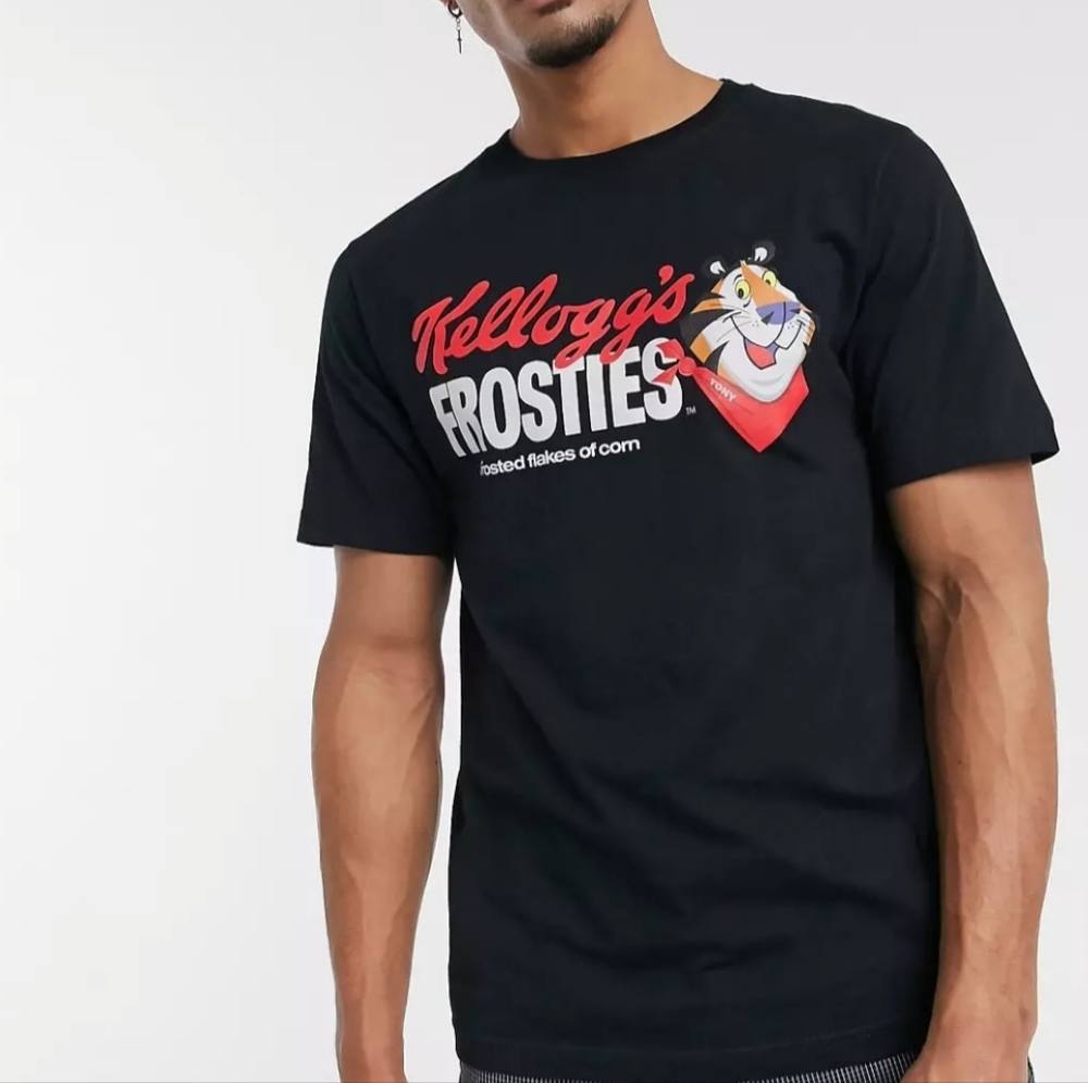 Kelloggs Pull & Bear Tshirt Black Sz. Large